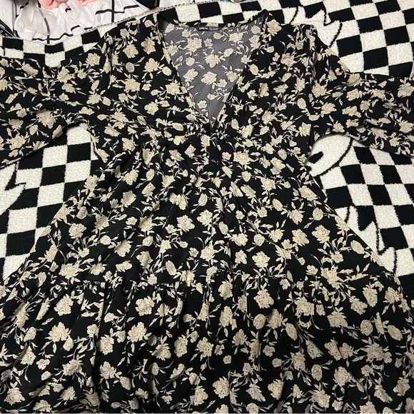 Dresses | Short Flowy Floral Dark Witch Sleeve Dress | Poshmark